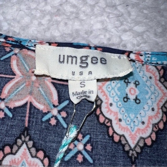 New Umgee Sleeveless Dress Tunic Small Blue Boho Lightweight Lace Feminine - Picture 3 of 11